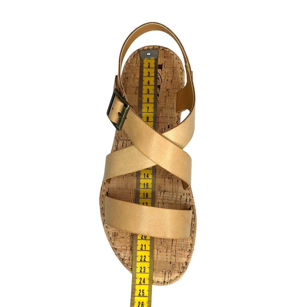 Korks Justicia Women's Strappy Flat Sandals‎ Size 7 Natural Beige Casual Shoes - Picture 9 of 13